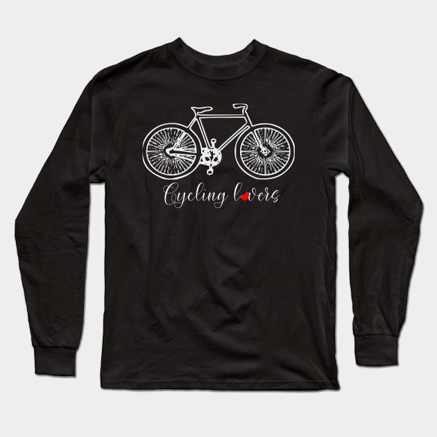 Cycling Lovers Long Sleeve T-Shirt by vintagejoa